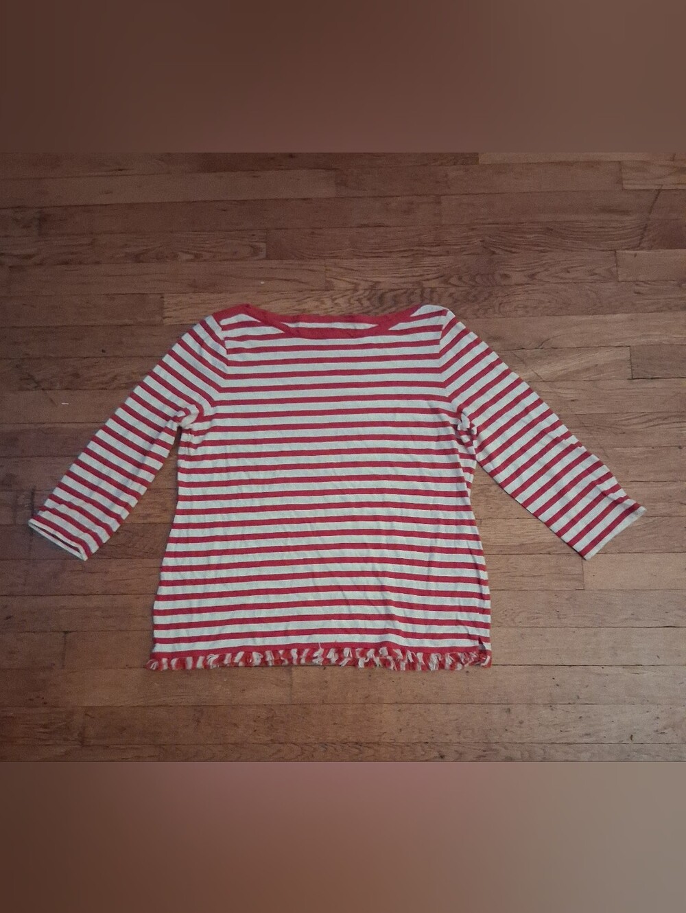Talbots Red and White Striped Boatneck Tunic